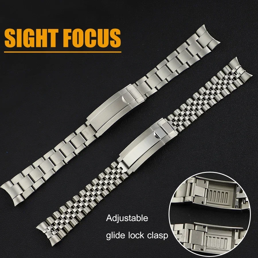 Adjustable Glidelock Watch Bands for Rolex Submariner Daytona Water Ghost Explore II Oyster Watch Strap Stainless Steel Bracelet