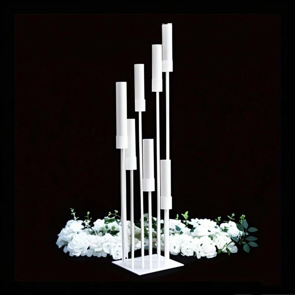 

10pcs)no candle )New Design White Wedding Table Centerpieces Top Candelabra acrylic Chandelier flower racks table Decoration