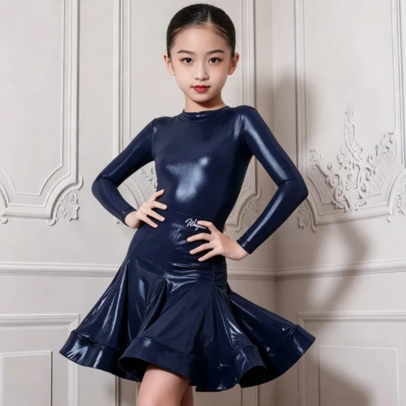 

Girls' Practice Dance Dress Autumn Children's Long Sleeve Latin Dance Practice Dress Women's Latin Dance Skirt Dress Sexy