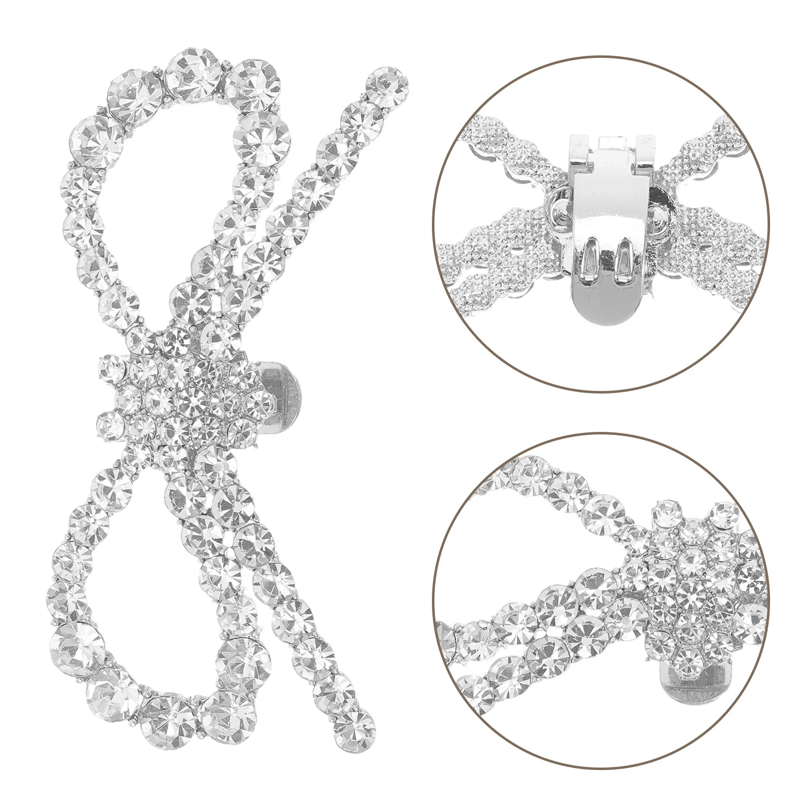 

1Pair Bowknot Rhinestone Shoe Clip Elegant Bridal Wedding Shoes Charms Removable DIY Shoe Jewelry for Women Fashion Heel