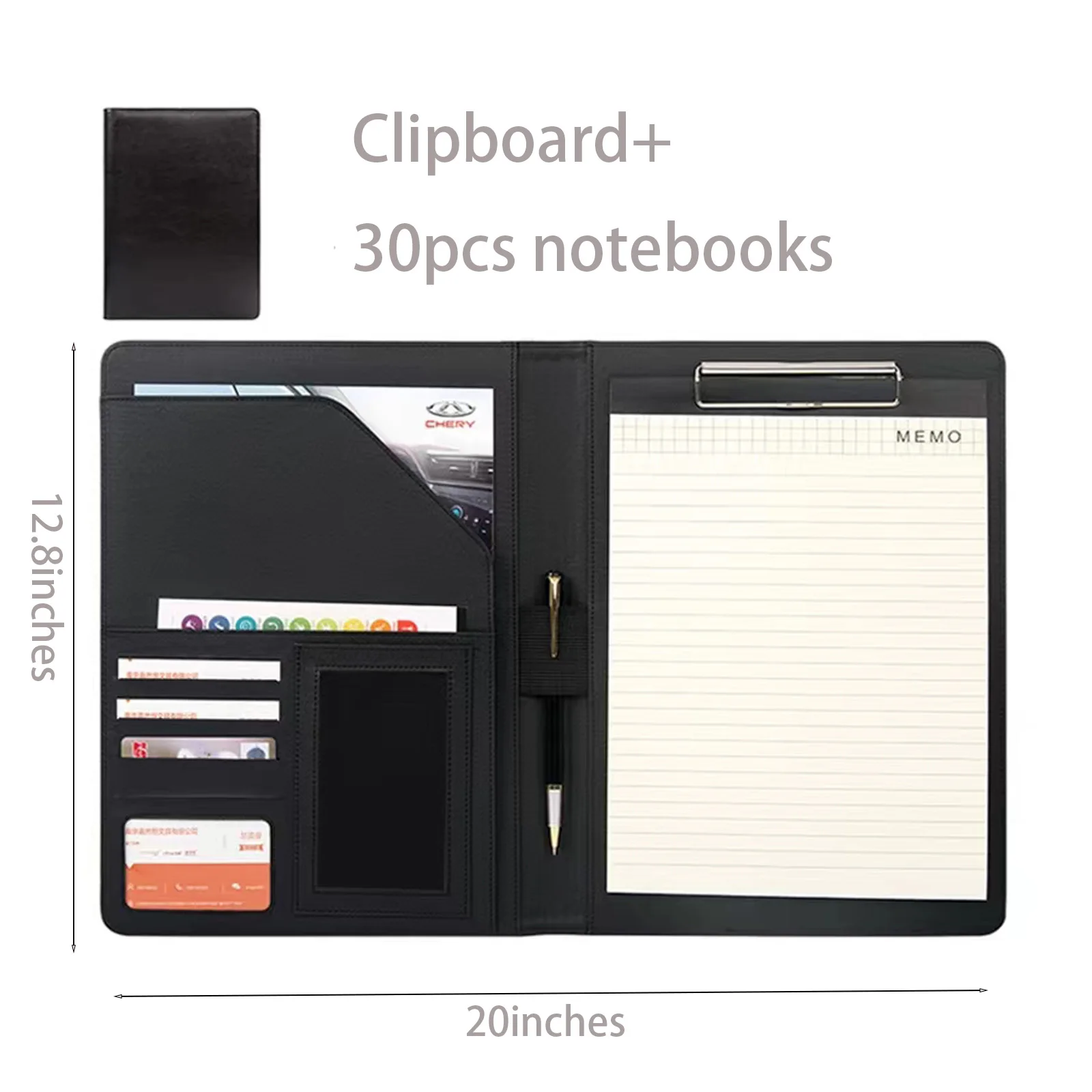 

Multifunctional A4 Clipboard Padfolio Conference Folder Stationery Folder Leather Contract File Folders Organizer Card Holder