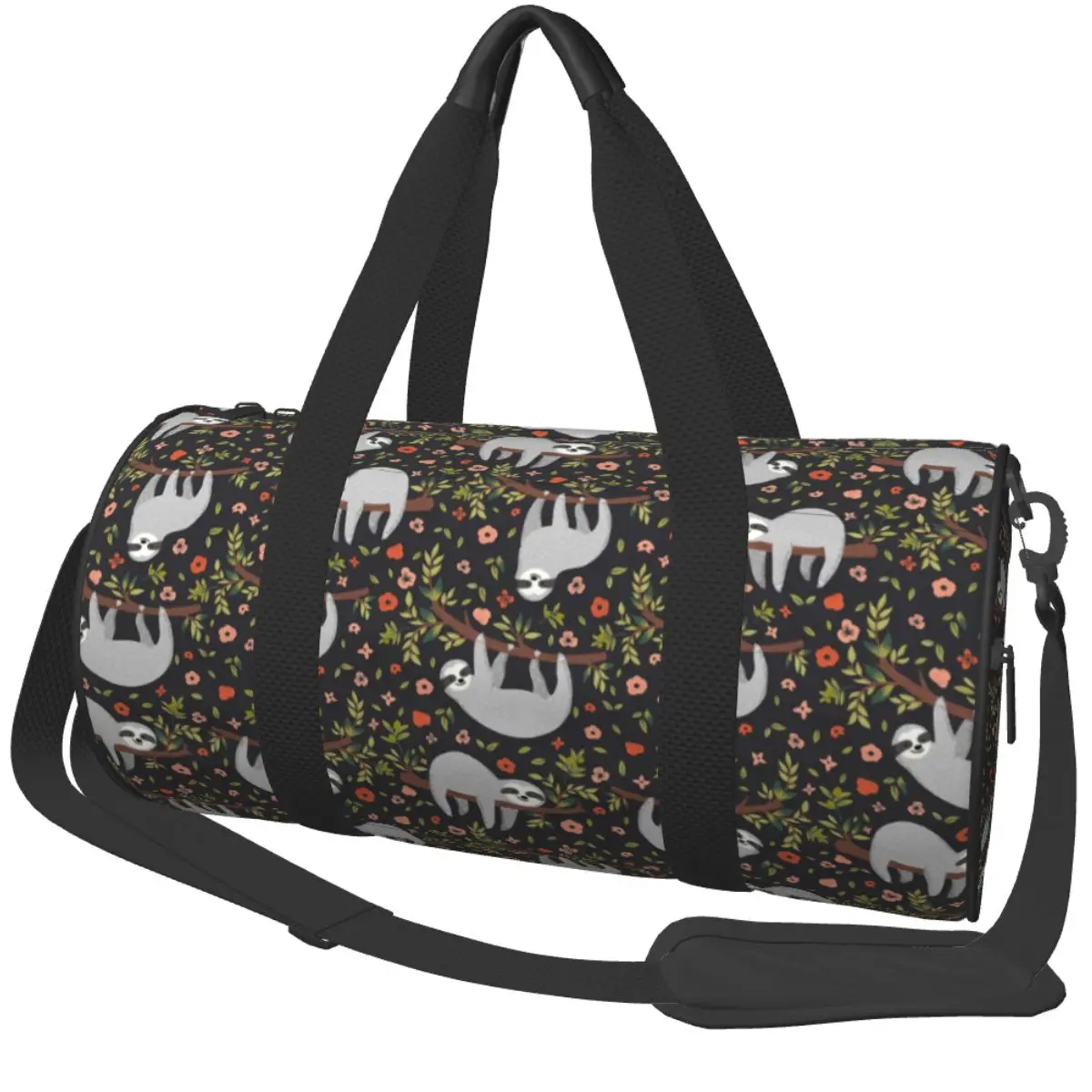 

Sloth Floral Gym Bag Cartoon Cute Training Sports Bags Male Female Custom Large Vintage Fitness Bag Outdoor Handbags