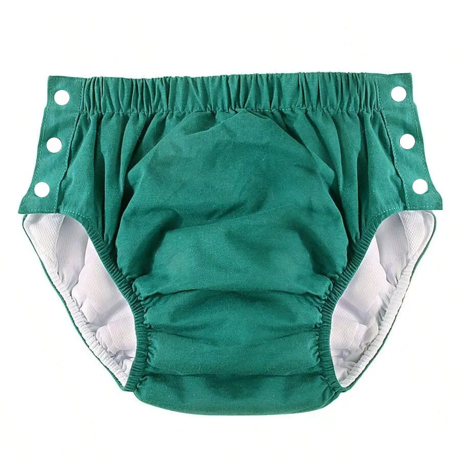 2Pcs Reusable Washable Adult Incontinence Pants Side Adjustable Snap Absorbent Cloth Diaper Pants Comfort Soft For Seniors Care