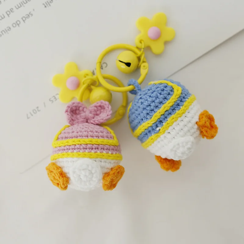 Creative Hand Woven Doll DIY Cartoon Image Mobile Phone Car Key Chain Backpack Small Pendant