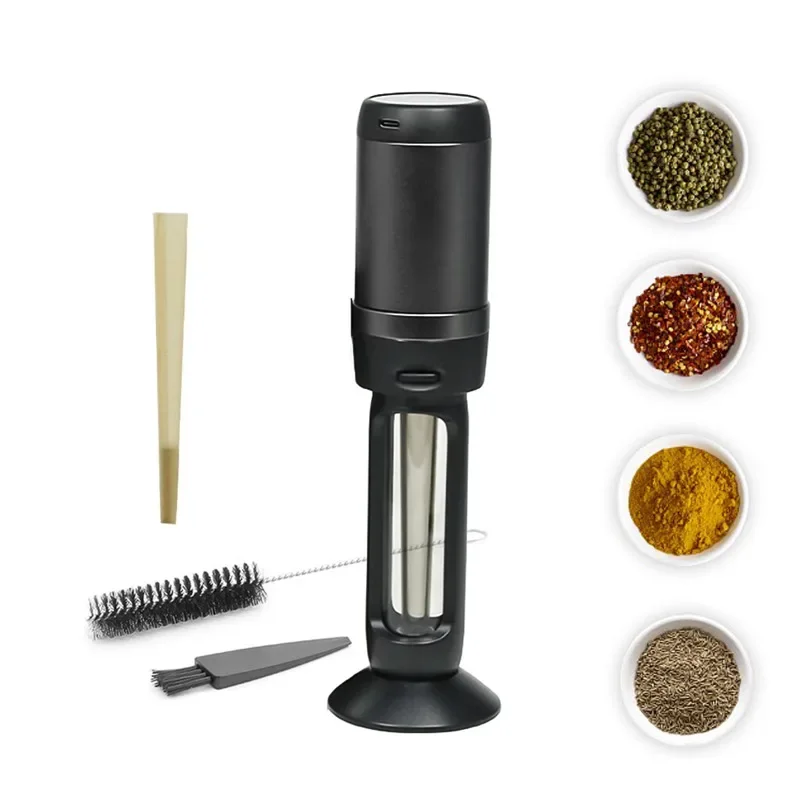 CRUSHER 2 in1 Electric Cigarette Dry Herb Smoke Grinder for Horn Tube Roll Paper Tobacco Filling Machine DIY Smoking Accessories