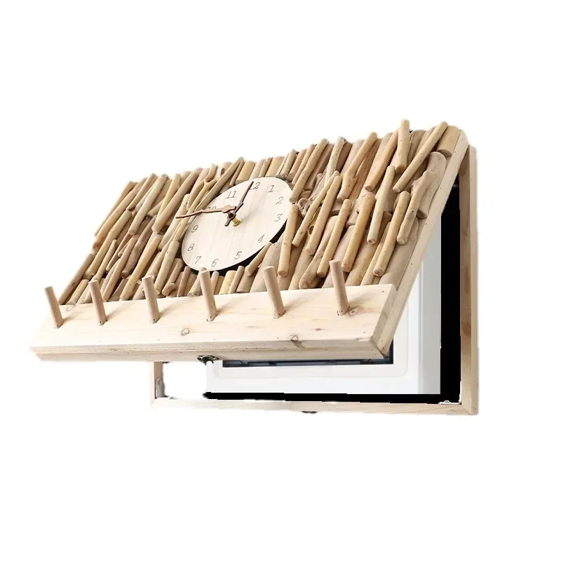 

Wooden meter box decorative painting with clock, wall-mounted living room wall clock electric switch power distribution box