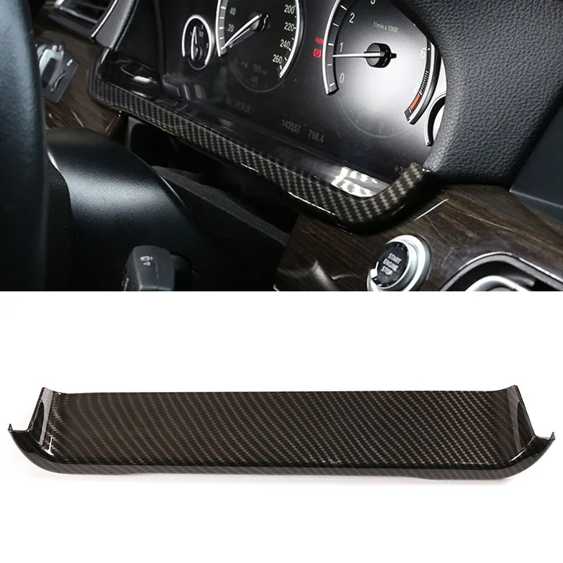 

LHD For BMW 7 Series F01 F02 F03 F04 2009-14 Car ABS Carbon Texture Steering Wheel Dashboard Display Panel Cover Interior Trim