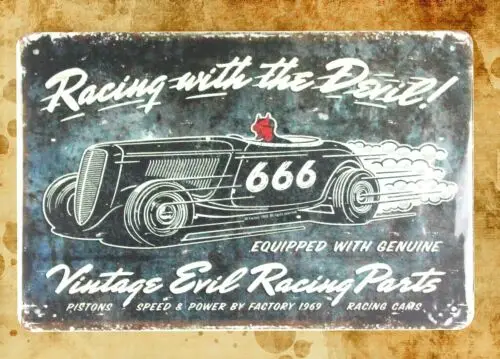 metal signs Racing With Devil  Evil Racing Parts tin sign sign