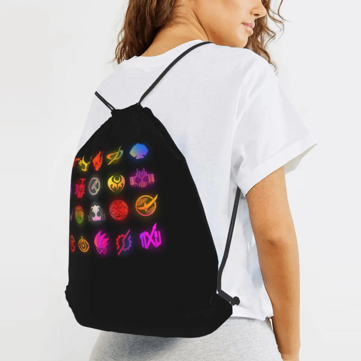 Kamen Rider All Heisei Backpacks Portable Drawstring Bundle Pocket Sundries Bag Book Bags for Travel Students