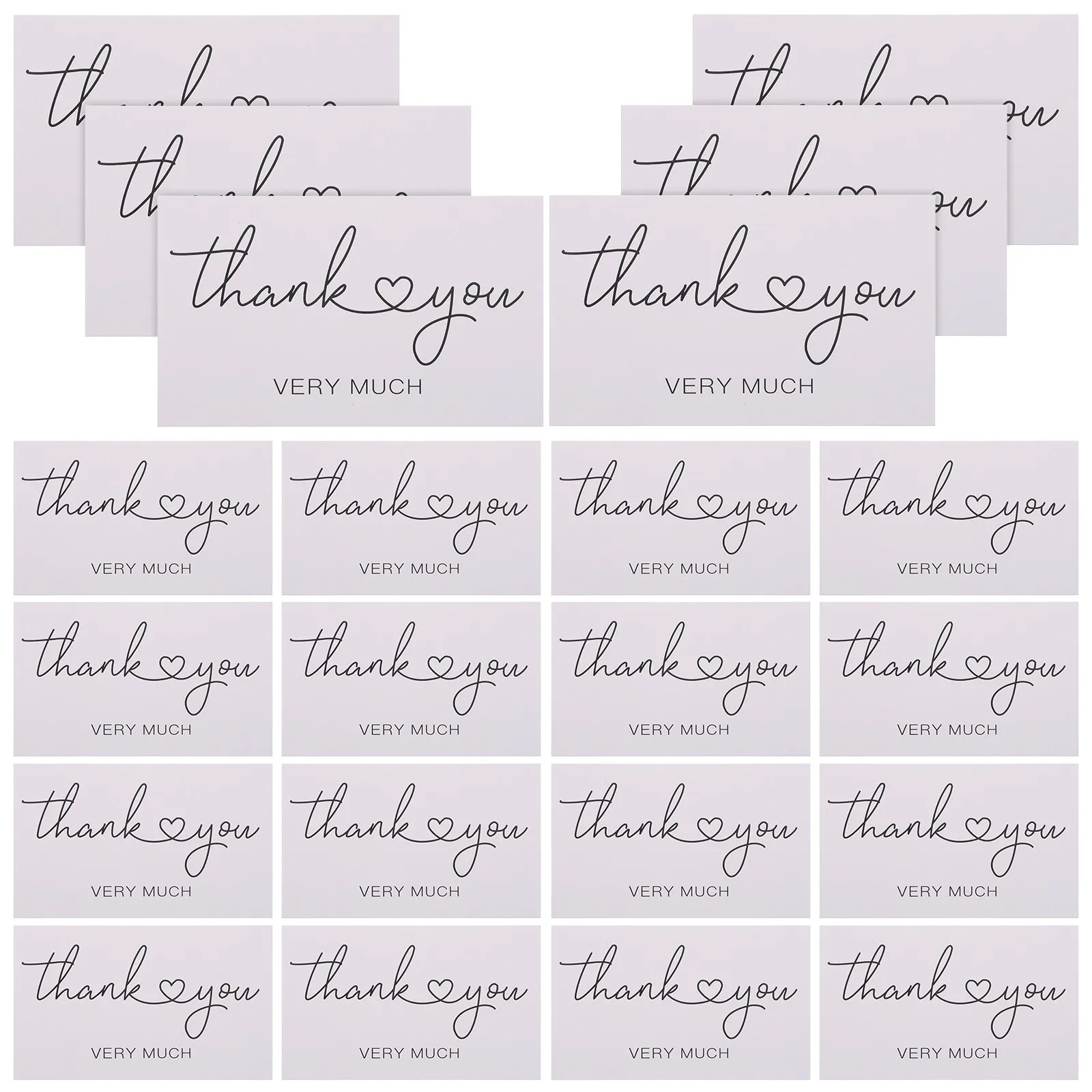 

150Pcs Thank You Cards Elegant Thick Paper Blank Space for Handwritten Messages Small Business Bakery Retail Shop Gift Supply