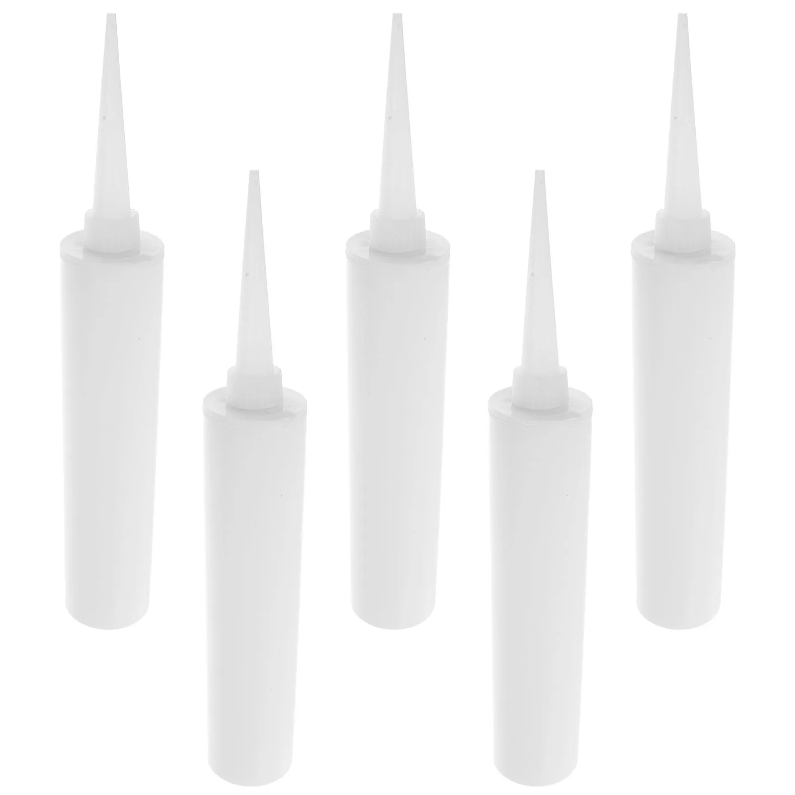 

5Pcs Refillable Empty Caulk Tubes Plastic Sealant Tubes Large Diameter Nozzle Holder for Tile Grout Repair Grout Tube