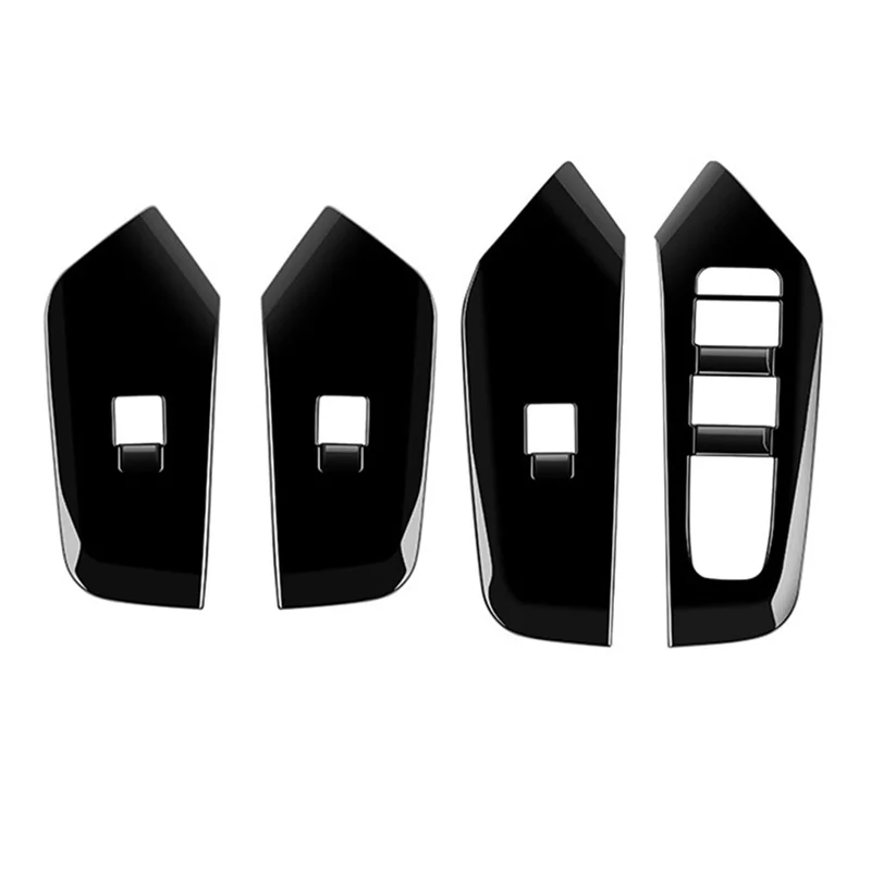 Car Bright Black Interior Door Armrest Window Glass Switch Frame Panel Trims 4PCs for Toyota Prius 60 Series 2022 2023