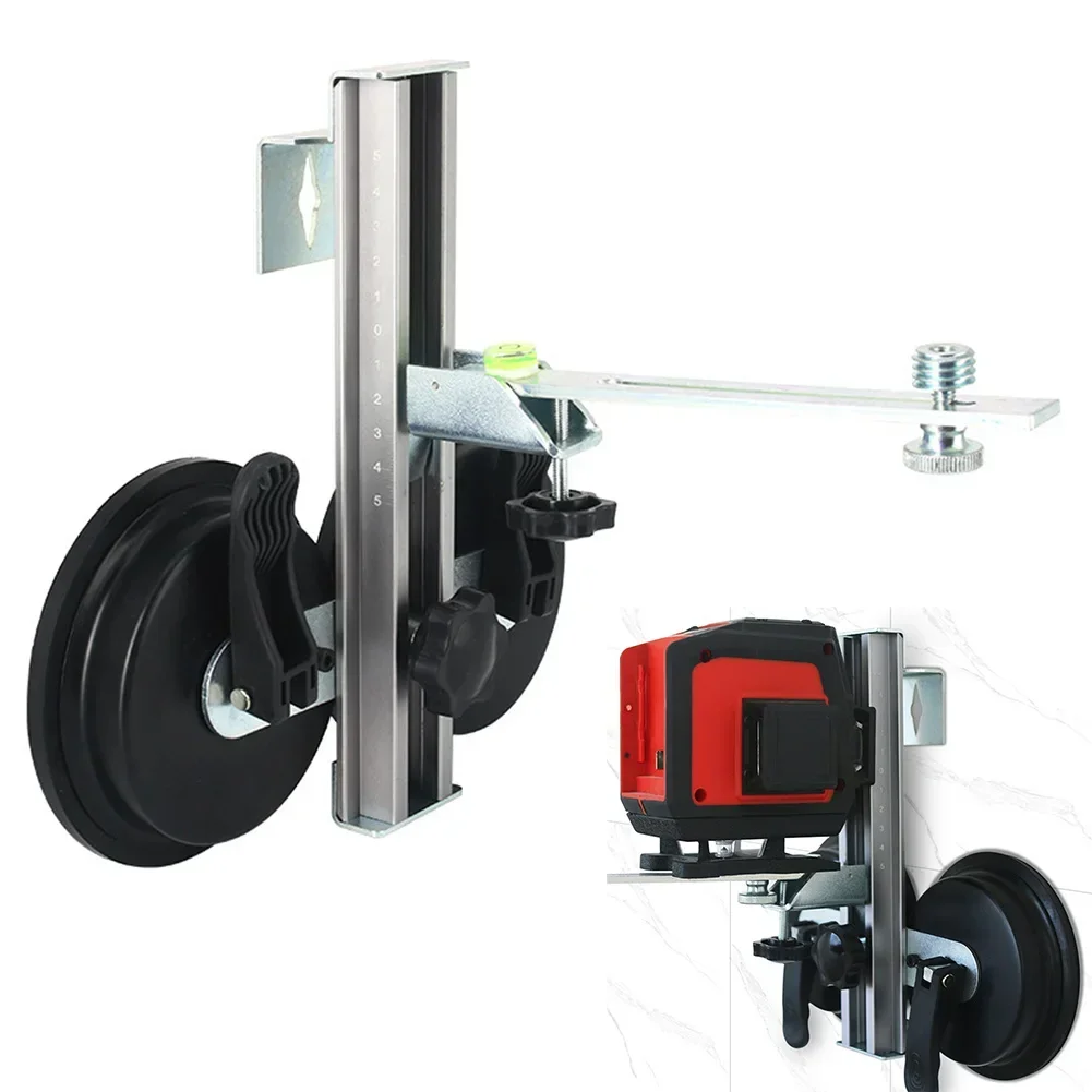 1pc Aluminum Alloy Level Stand Adjustable Suction Cup Flexible Leveling Wall Bracket Measurement Tools Accessories