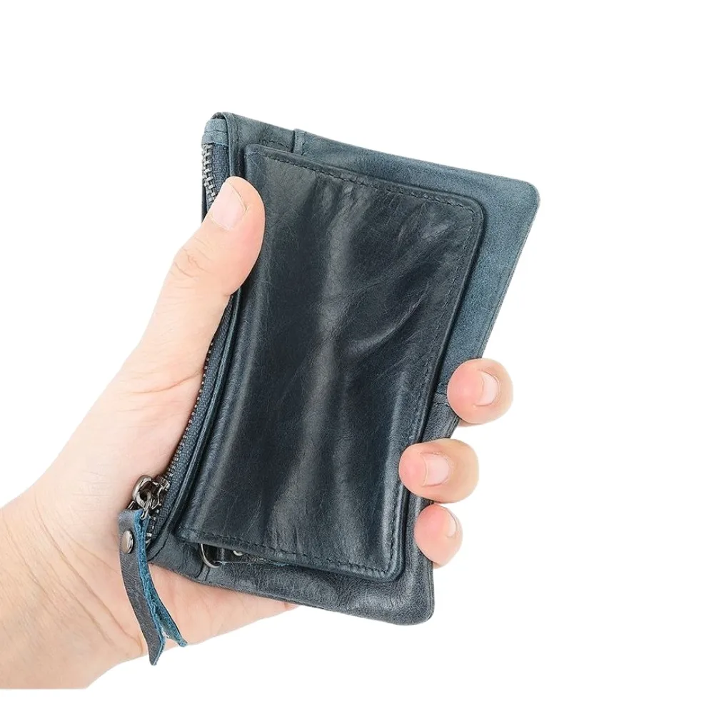 クリエイティブなソリッドカラーの本革コインケース、小さなミニマリストショートウォレット、マルチカードスロット、多機能カードホルダー、女性用