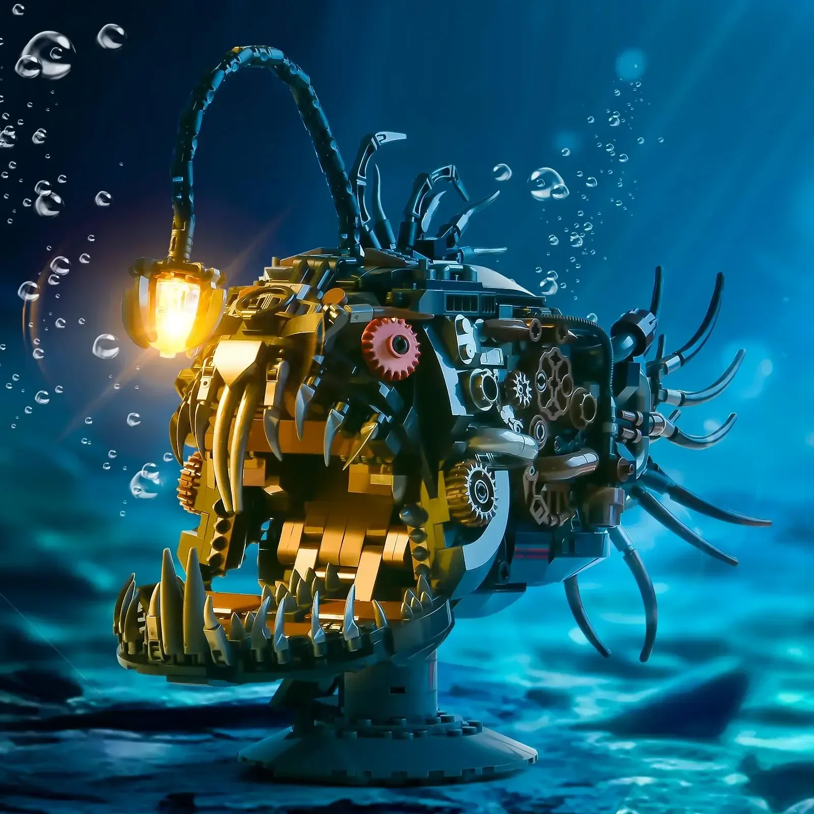 

Mechanical Lantern Fish 1038PCS Building Blocks Sets Ocean Animal Collection Toys Adults Home Decor Gifts for Teens Boys