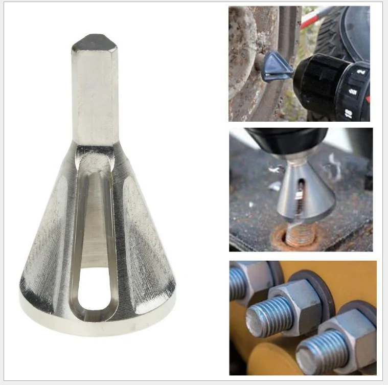 

External Chamfering Tool Debur Trimming Angle Lap Triangle Hexagonal Handle for Electric Drill Household Accessories