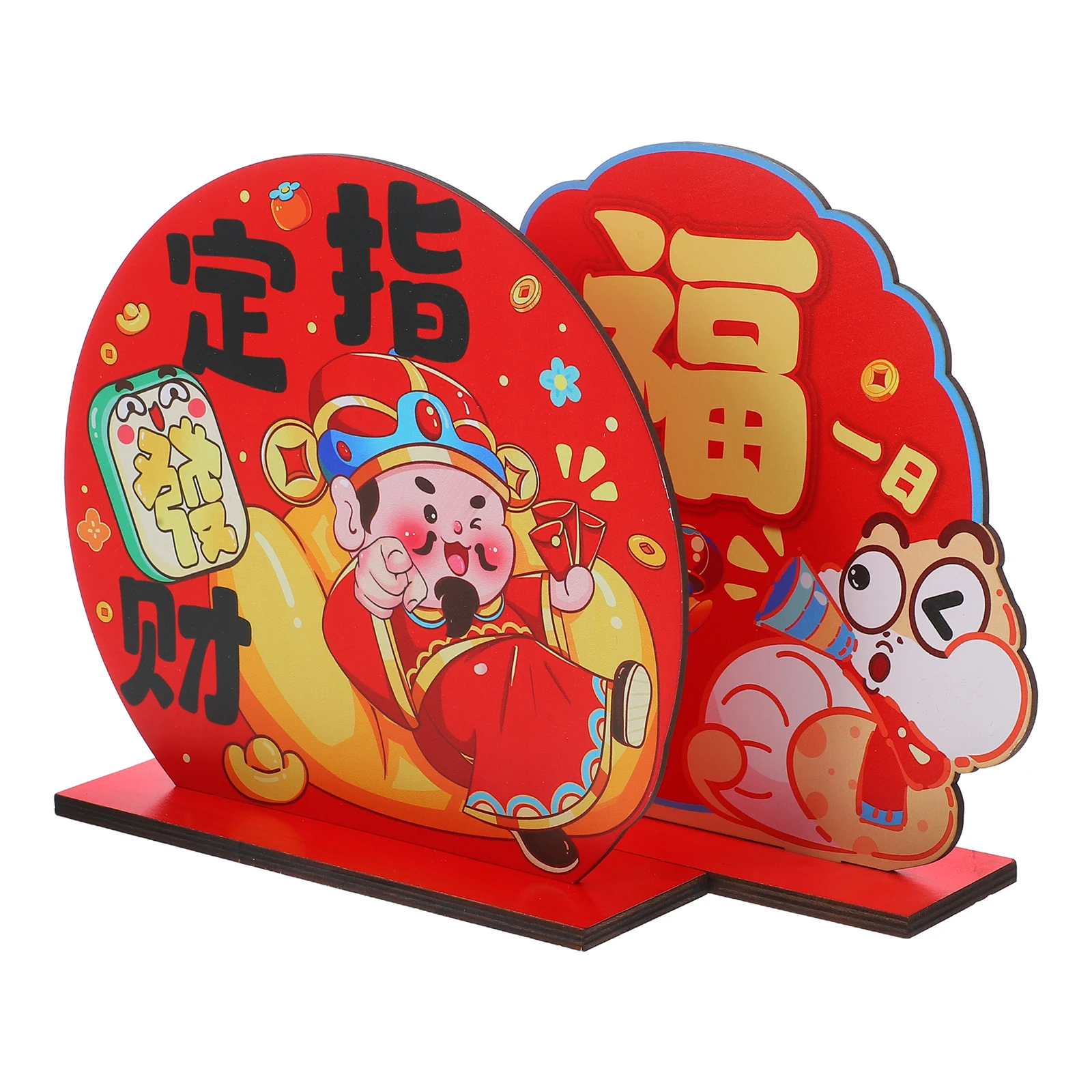 

2pcs Year of the Snake Ornaments Chinese Cultural Wooden Table Decorations Desktop Festival Centerpiece Animal Sign Spring