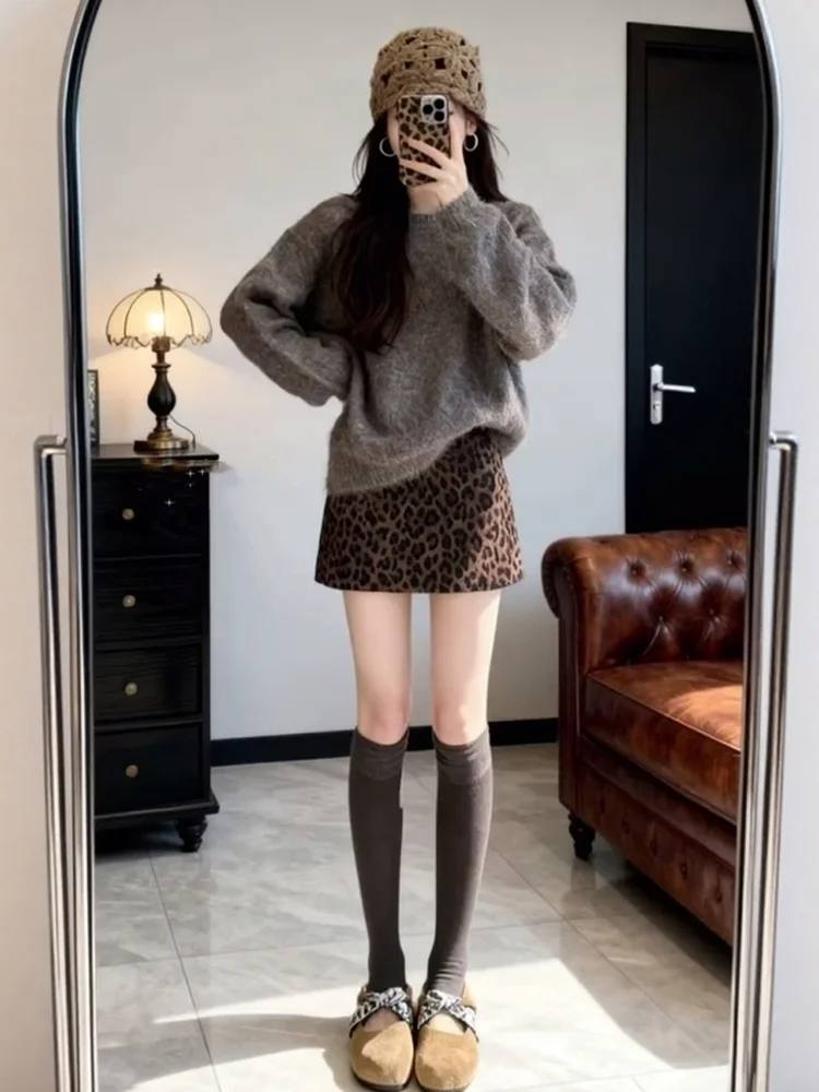 

Корейский мягкий уютный вязаный джемпер из кашемира, модный осенне-зимний новый фасон, свободный крой, круглый вырез, теплый термотоп для женщин