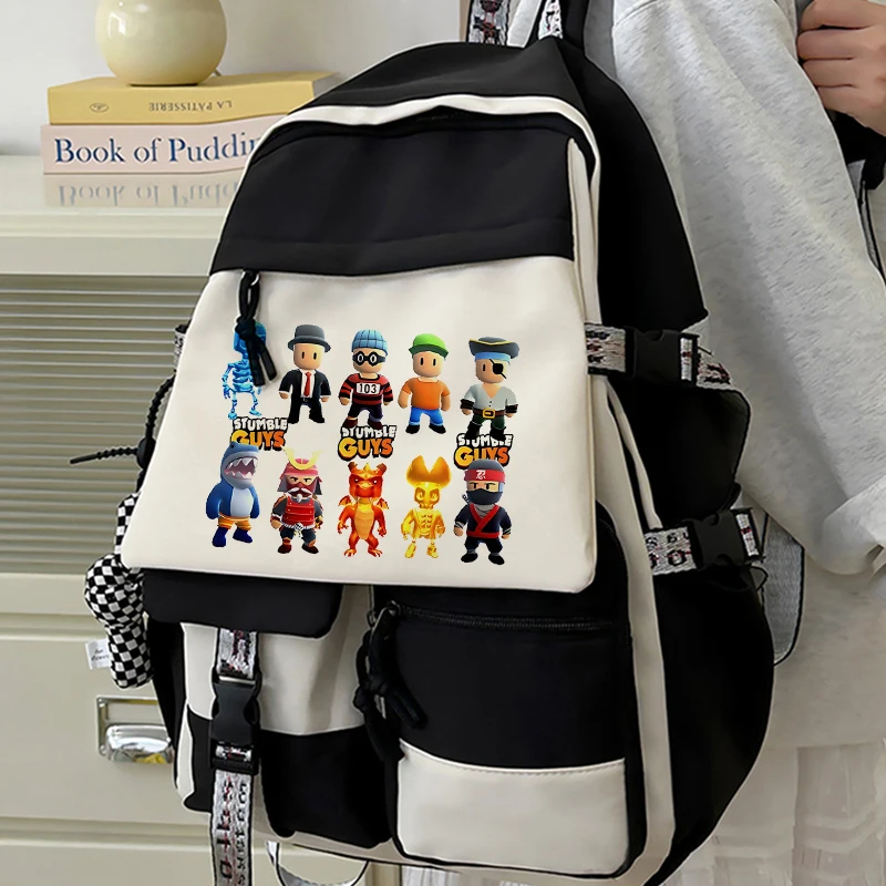 

Stumbles Guys Backpack Anime Figure Boy Girl Knapsack Teenager Cartoon School Bag Book Bag Rucksack School Supplies for Boy