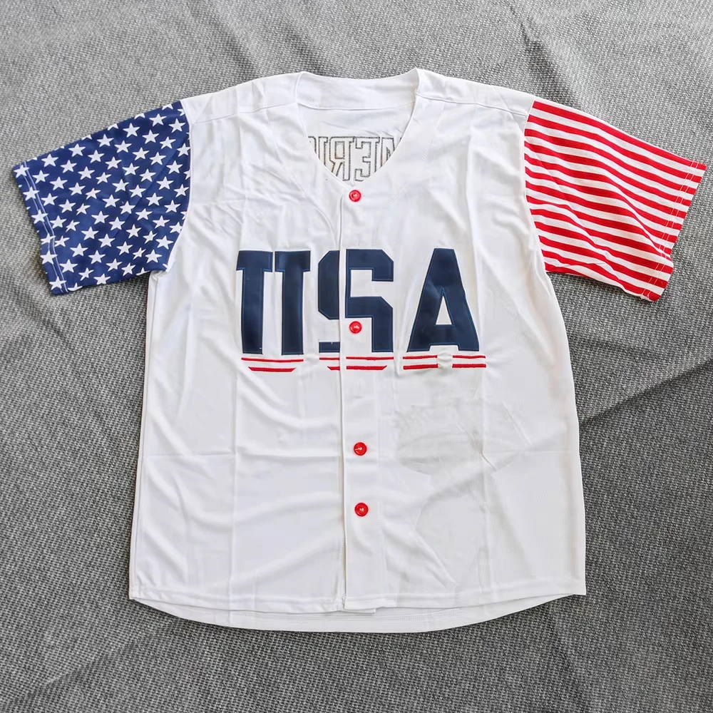 Wholesale Baseball Jersey High Quality Custom Sporting Jerseys Name Number Stitched Training Shirts USA Flag Style