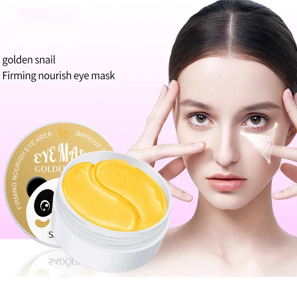 60 Patches Gold Snail Collagen Eye Mask Aloe Vera Moisturizing Eye Patches Korean Skin Care