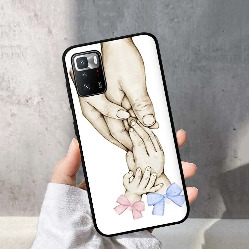 Baby Mom daughter Son Dad Hand Phone Case For Redmi Note 4 X 5 A 6 7 8 T 9 9S 10 11 11S 11Epro Poco M3 pro