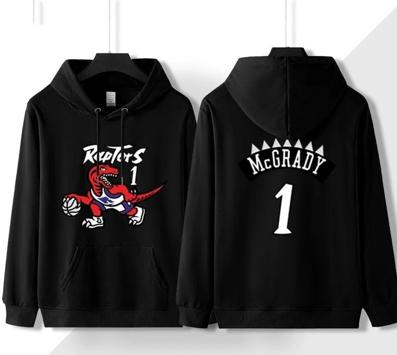 Raptors McGrady No 1 Purple Sweater Carter No15 Hooded Jacket Casual Sports Basketball Clothes Loose Fashion Trend NewY2k