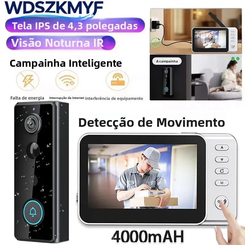waterproof-wireless-two-way-intercom-doorbell-43in-ips-screen-doorbell-camera-pir-motion-sensor-1080p-smart-home-security-video