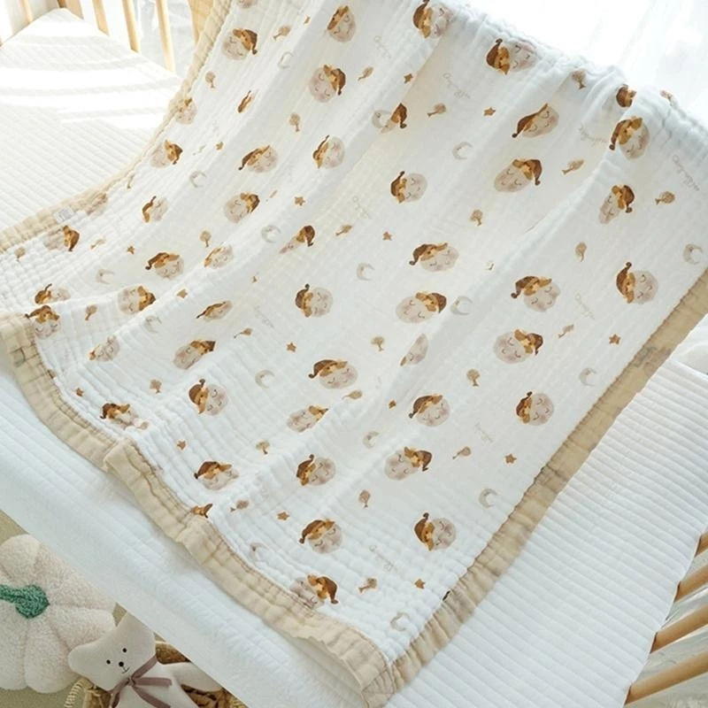 لحاف صغير من القطن J15U للرضع، غطاء لعربات الأطفال ناعم ومريح لحديثي الولادة #5