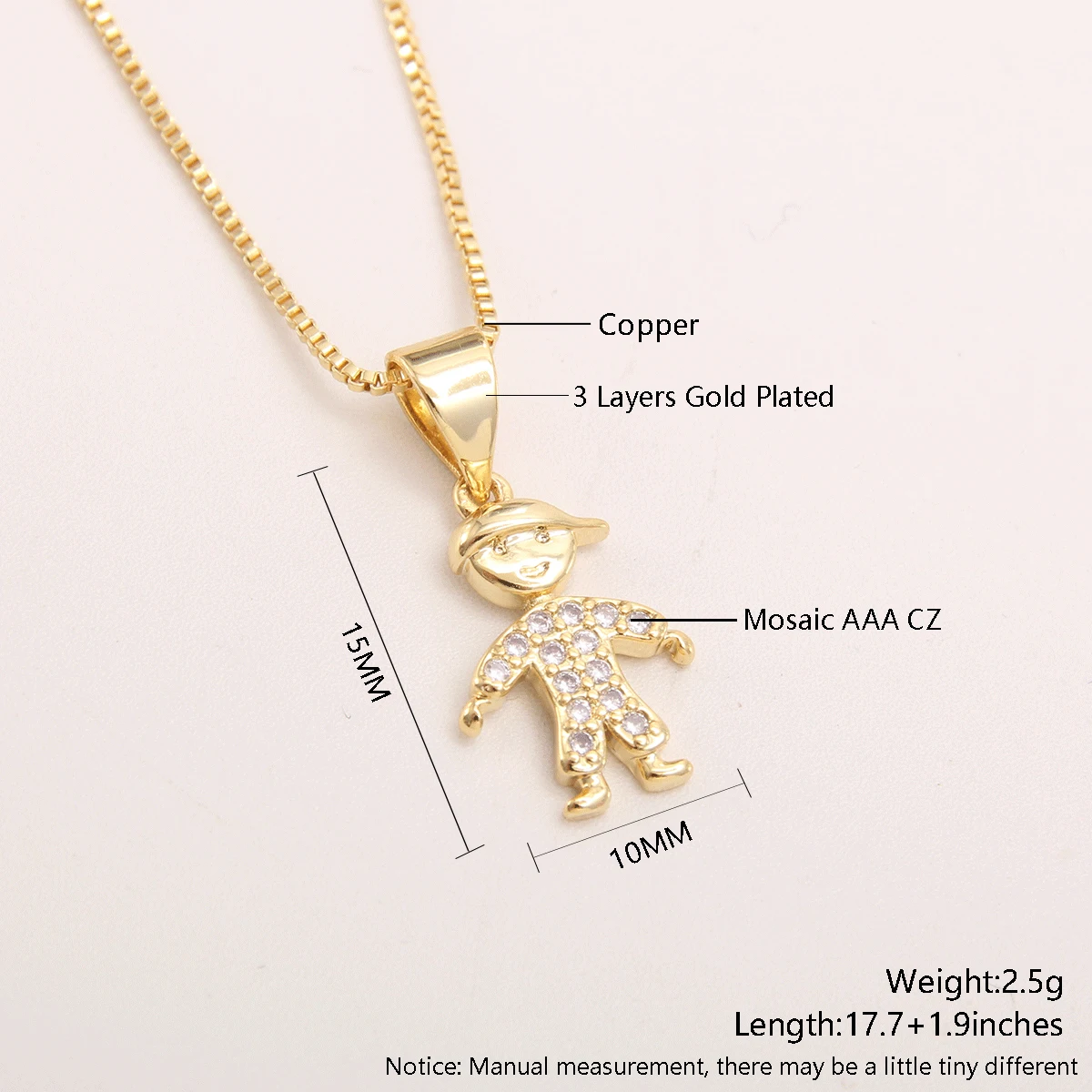 MHS.SUN Modische Charm-Halsketten für Jungen und Mädchen, vergoldet, mit kubischem Zirkon, hohler Anhänger, Schlüsselbeinkette, Familienschmuck für Frauen – Detail 9