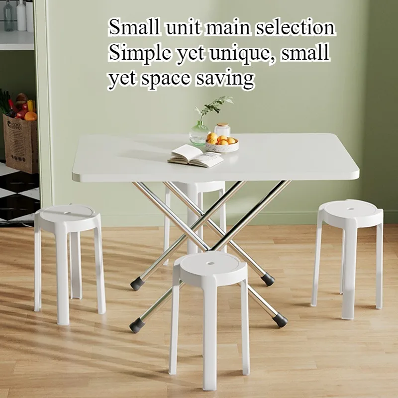 Small table foldable table dining table household rental house simple eating table outdoor portable rectangular stall table