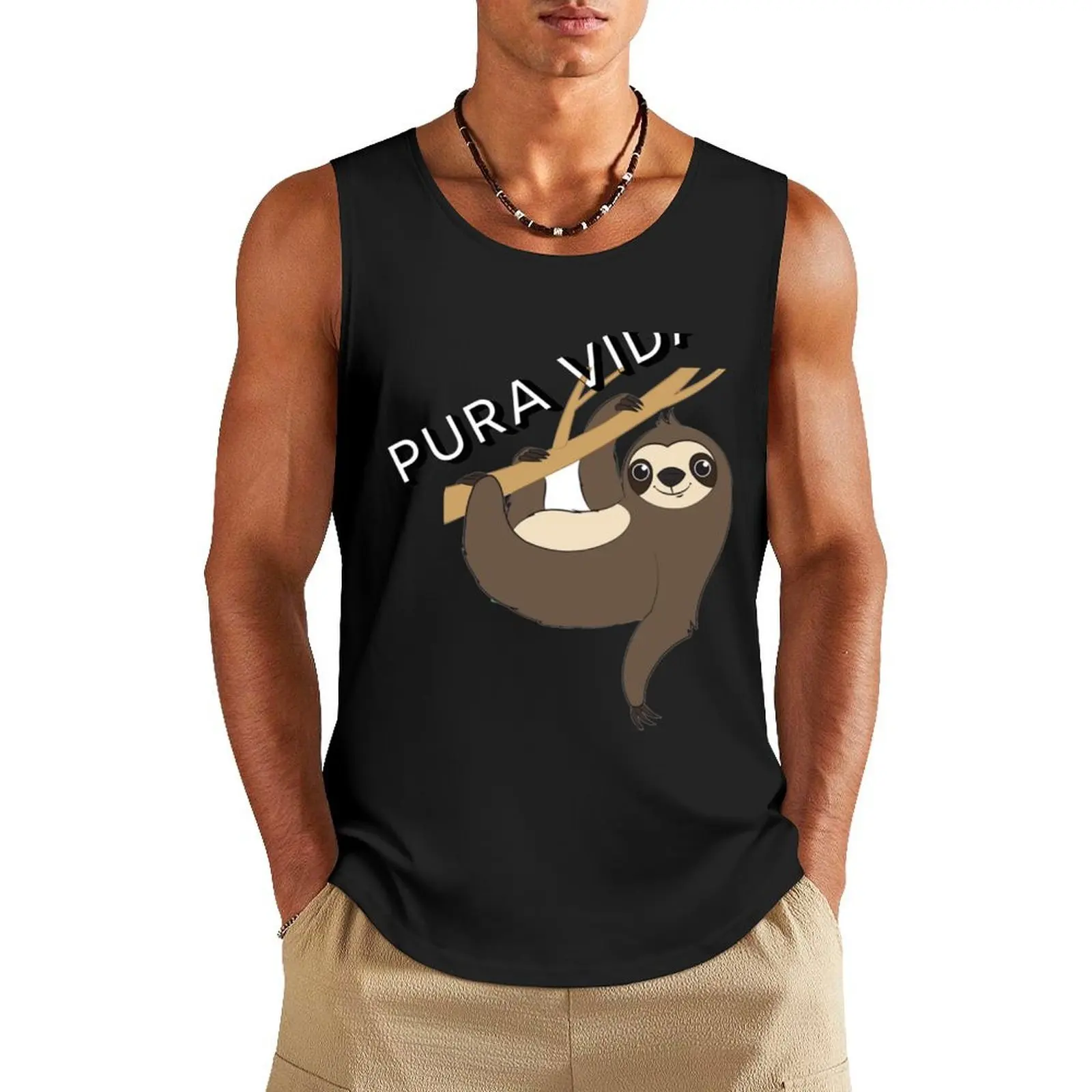 

Pura Vida Sloth Tank Top Vest Man sleeveless shirt bodybuilding man