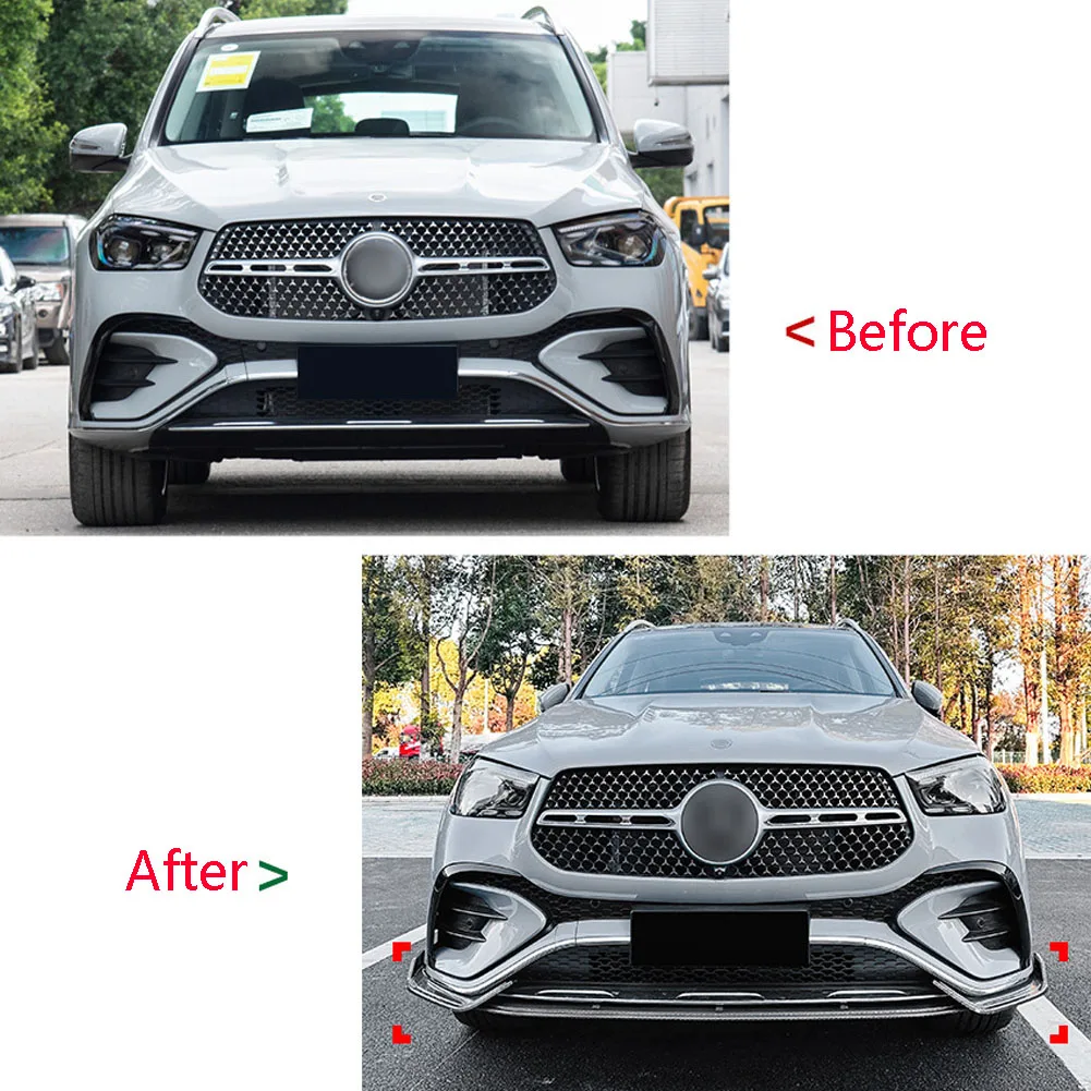 Front Bumper Lip Spoiler Side Lower Splitters Body Kit For Mercedes-Benz  GLE W167 C167 GLE350 GLE450 GLE53 AMG 2024+