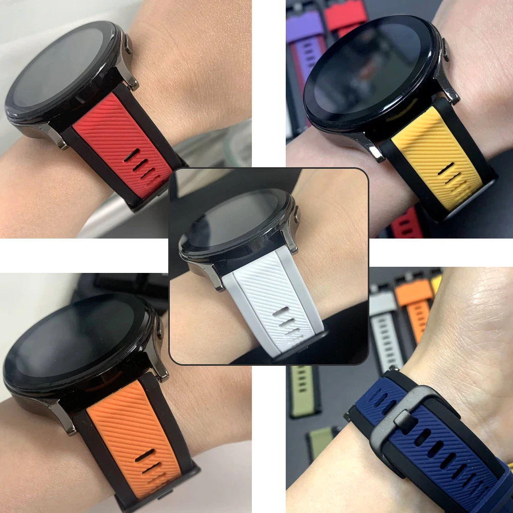 22mm Watch Bracelet For Amazfit BALANCE2/BIP 6 5/GTR 4 3Pro 2 2e/Cheetah Replace Band For Samsung Gear S3 Classic Silicone Strap