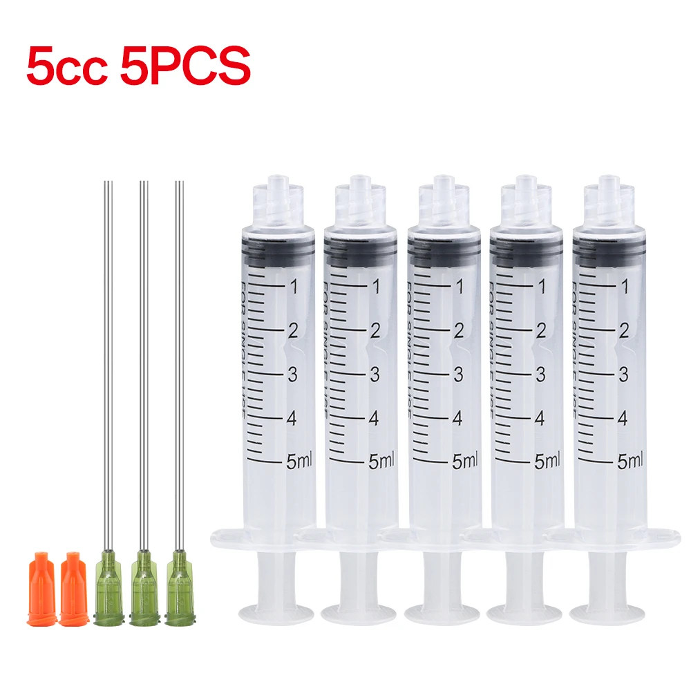 3 ml-60 ml Kunststoff-Luer-Lock-Spritze, Industriespritzen mit 4-Zoll-Kleber-Dosierspitze und Kappen für die Fütterung von Ölkleberflüssigkeit und Haustieren