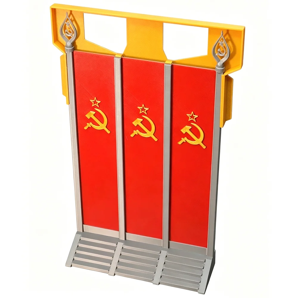 1/12 Sowjetunion Roter Platz Tribünenbanner Hintergrund 3D-gedrucktes UdSSR Militärmodell Diorama-Zubehör für den Tag des Sieges