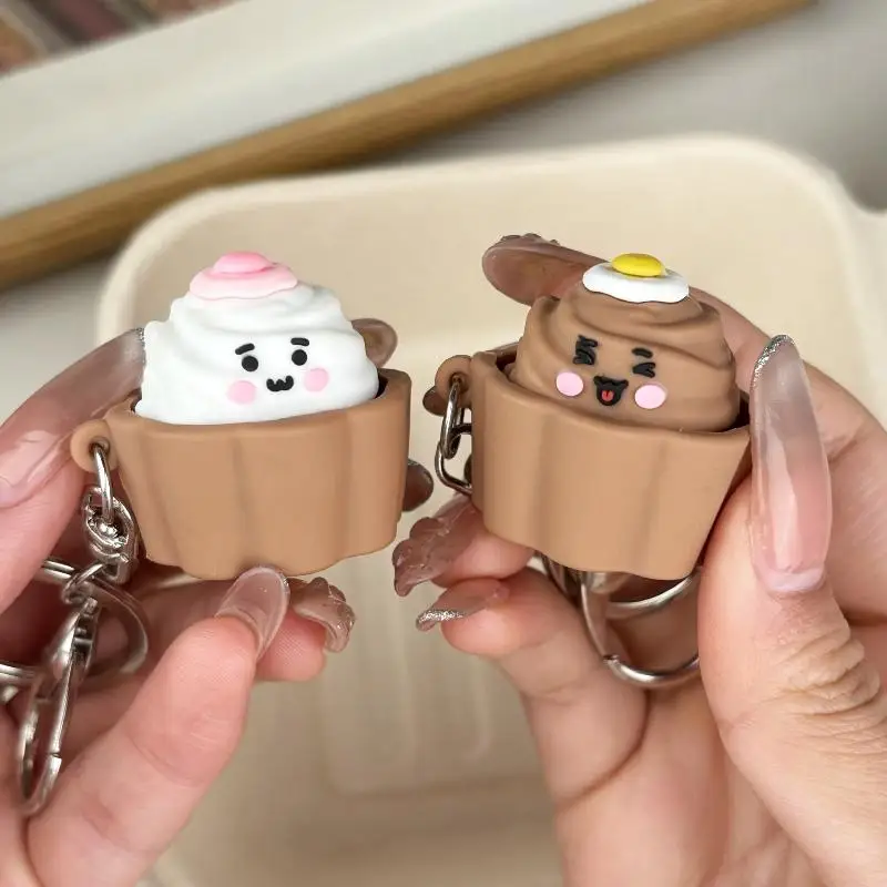Knead the decompression bun key chain mini Mantou decompression soft rebound clicker key chain decompression