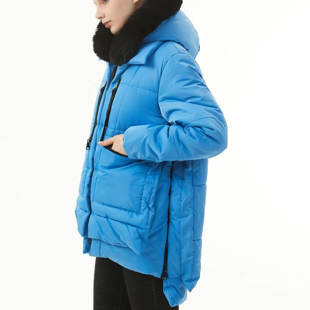 

SMR2326 Women's Casual Fashion Hooded Jacket Mid-Length Cotton-Padded Autumn Winter Coat European American Style