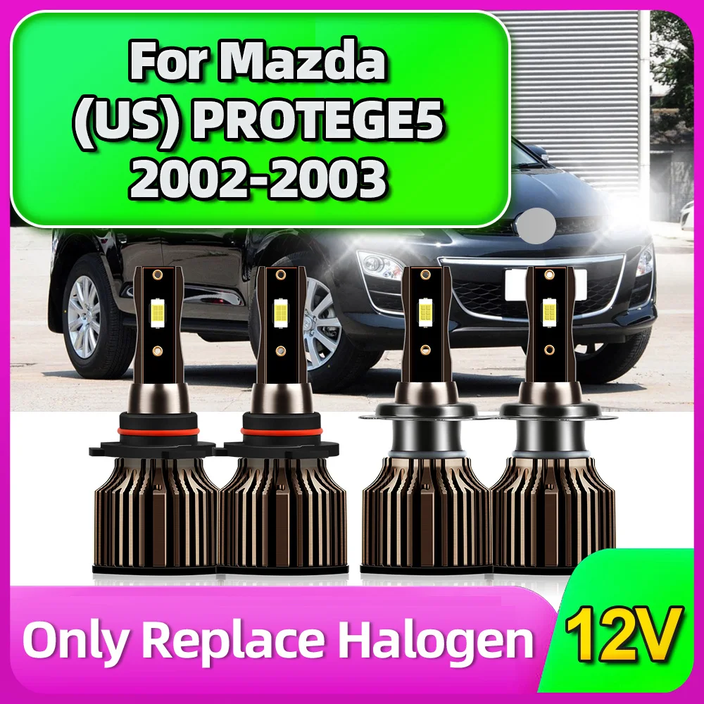 High Power 150W LED Headlight Lamp 30000LM Bulb Car Lights Vehicles 12V Front Headlamp For Mazda (US) PROTEGE5 2002 2003