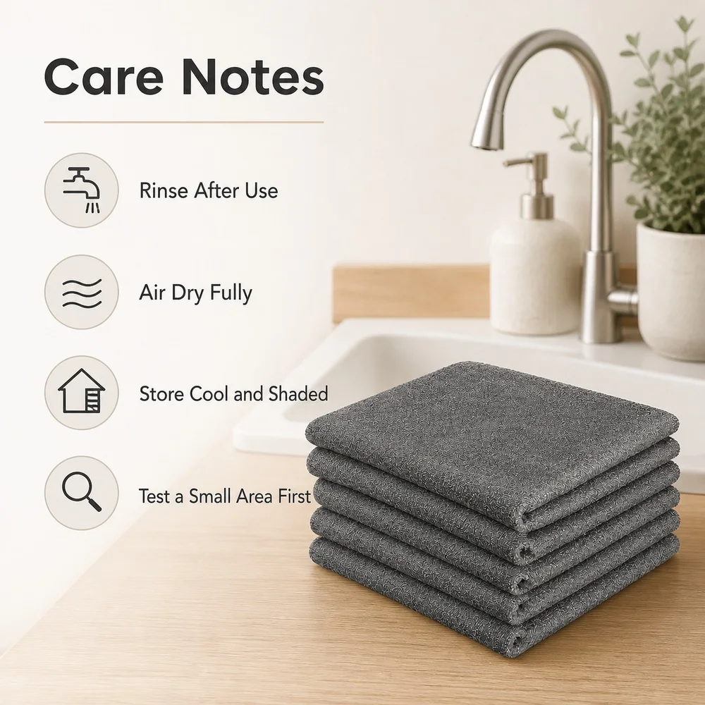 AMZ Multi Purpose Cleaning Cloth 5 Piece Set for Glass Tile Countertops Furniture Car Interiors Washable Reusable Daily Wiping