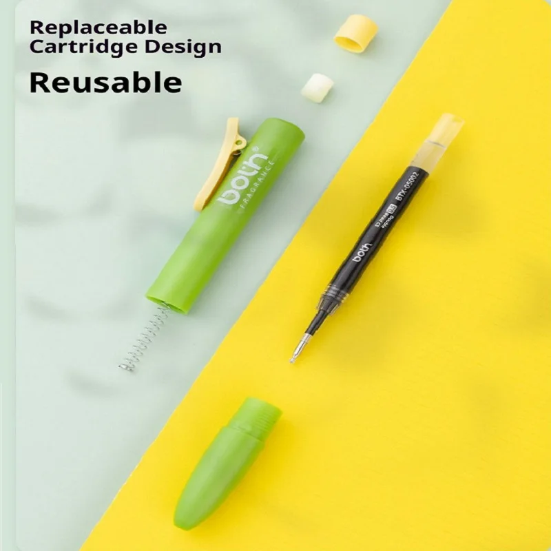 قلم جل صغير من عطر الدهون، تصميم جيب قابل للسحب لطيف السمين، كتابة سلسة مع طرف قلم CS لدراسة المكتب #6