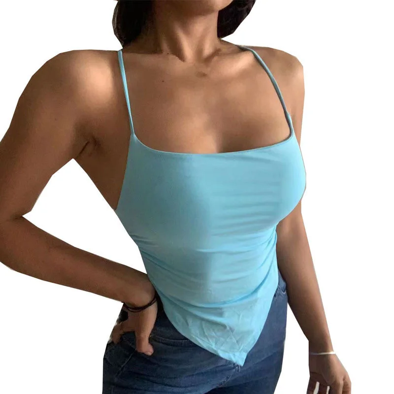 Sexy Strap Backless Vest Woman Sleeveless Sport Fitness Running Top Summer Women Gym Dance Yoga Clothes Streetwear