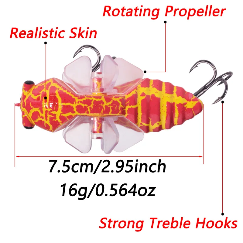 Wobbler Popper Topwater 7,5 cm – Señuelo curricán para lucio - imagen 2