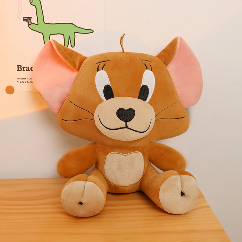 Disney-brinquedo de pelúcia Tom e Jerry para crianças, desenhos animados, gato e rato, peluches fofos, boneca de pelúcia, travesseiro macio, presente, 55cm