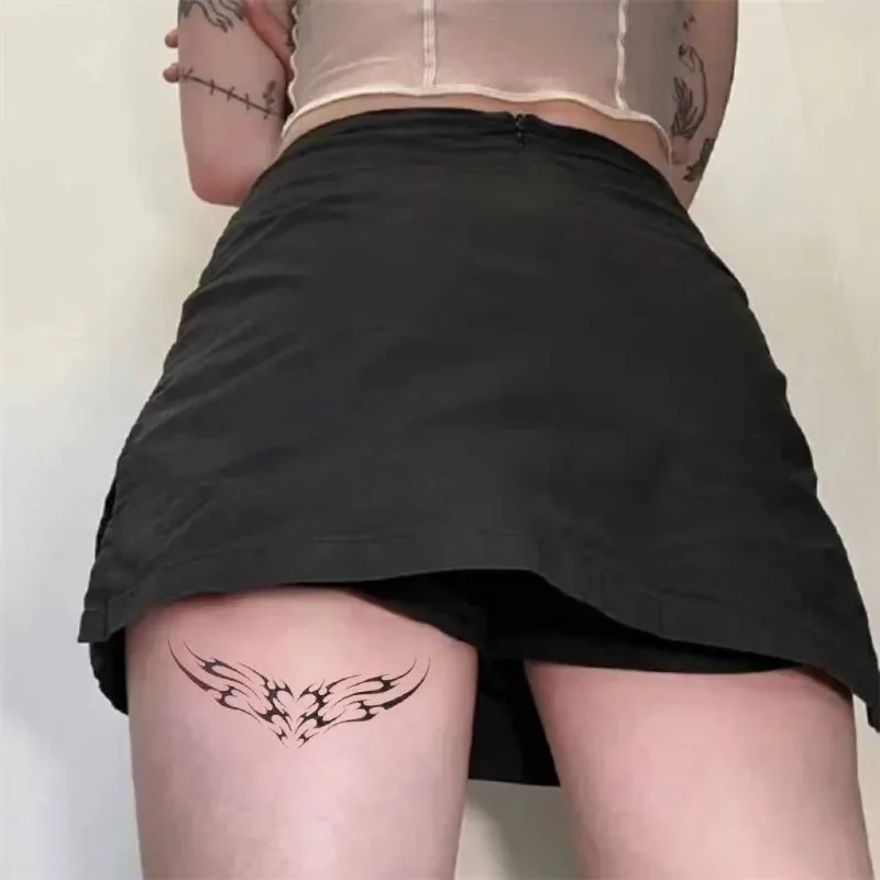 

Succubus Temporary Tattoos for Women Sexy Black Totem Fake Tattoo Art Lasting Tattoo Stickers Waterproof Tatuajes Temporales