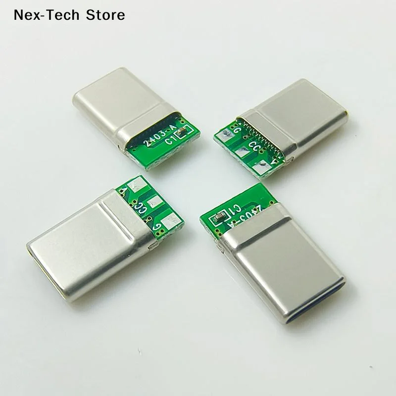 [NT]2/10Sets PD 3Wire Charging Head 3Pin Male Type C Laptop Connector 3Solder Joint CC Pin CTOC5 With Capacitor[NT]