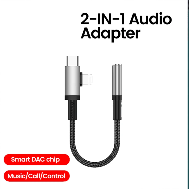 Elough-Adaptador de Audio 2 en 1, разъем 3,5 мм a tipo C, конвертиру de auriculares de ilumlight para Iphone 15, Samsung,