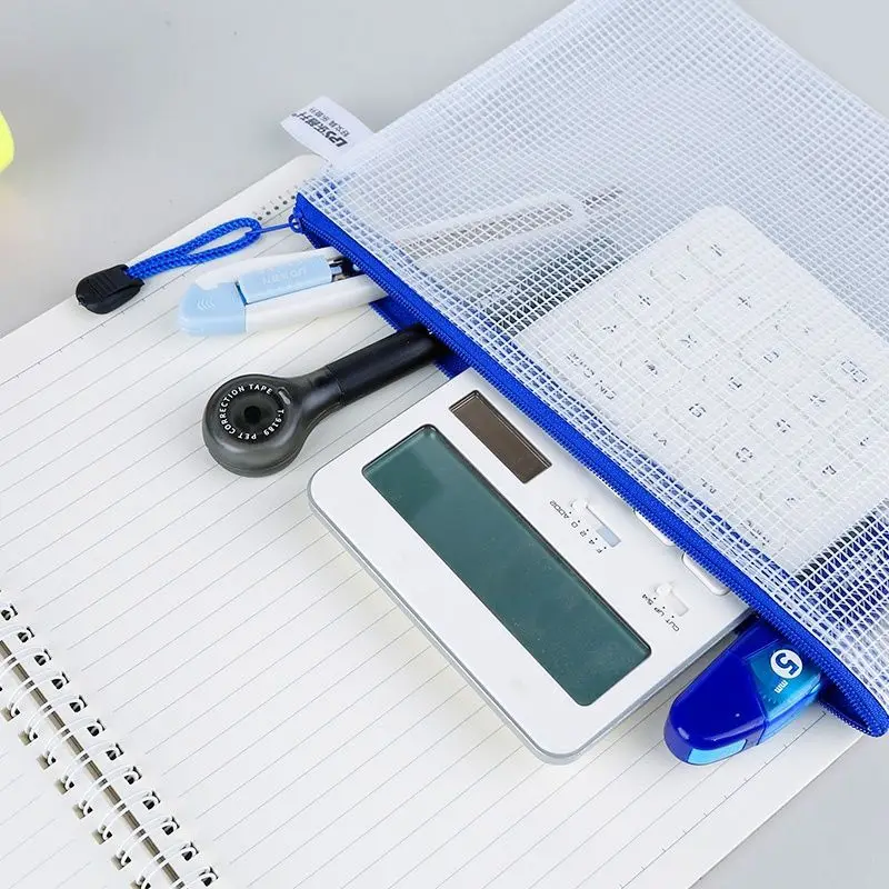 5PCS/10PCS/20PCS Transparante Bestand Zakken Pvc Raster Rits Zakken A4 A5 Document Zakken Raster Zakken