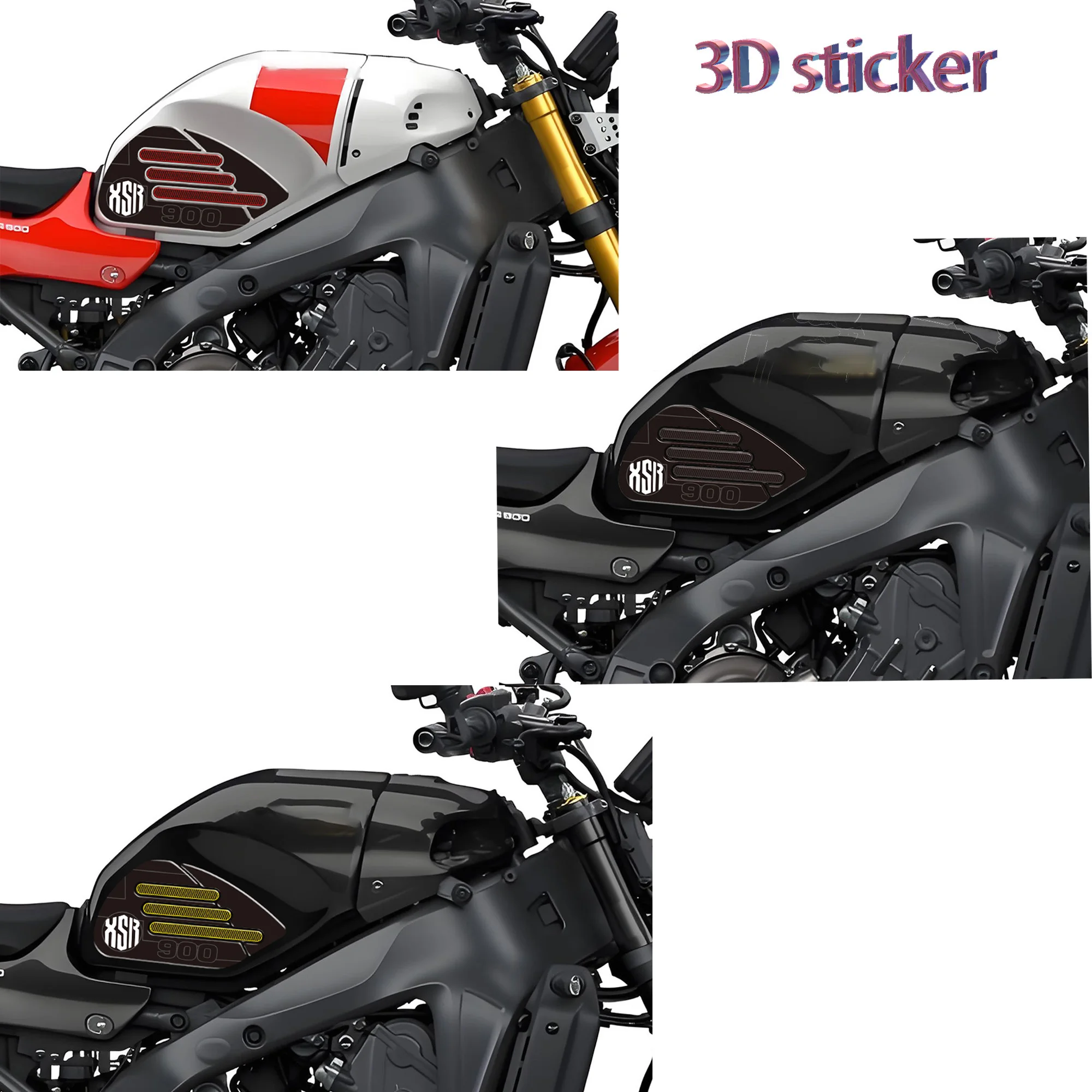 3D Resin Stickers Motorcycle Decorations and Side Tank Protections Compatible with Yamaha XSR900 XSR 900 2022-2025
