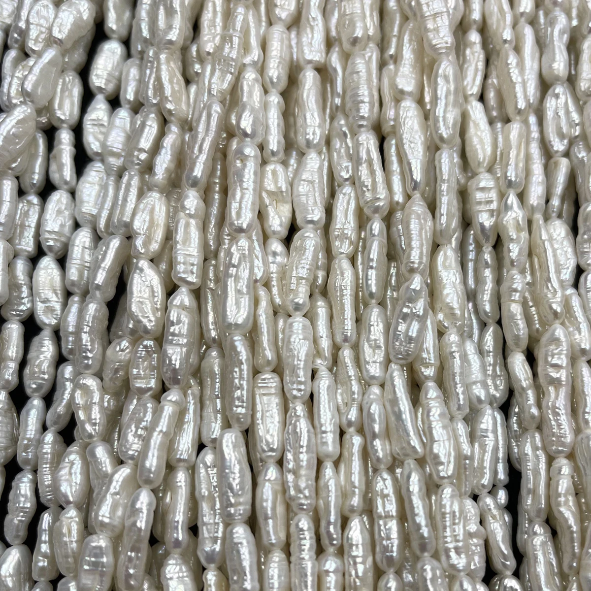 Natural Freshwater Pearl Pipa Shape Threaded Baroque Semi-Finished Beads for DIY Jewelry Making Necklace Bracelet Accessories